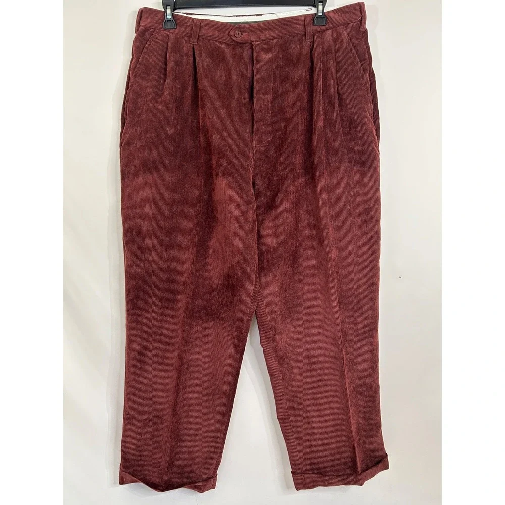 Trust Burgundy Double Pocket Top/Pants Suit‎ SIZE: XL Pants 36/30 Cord Polyester